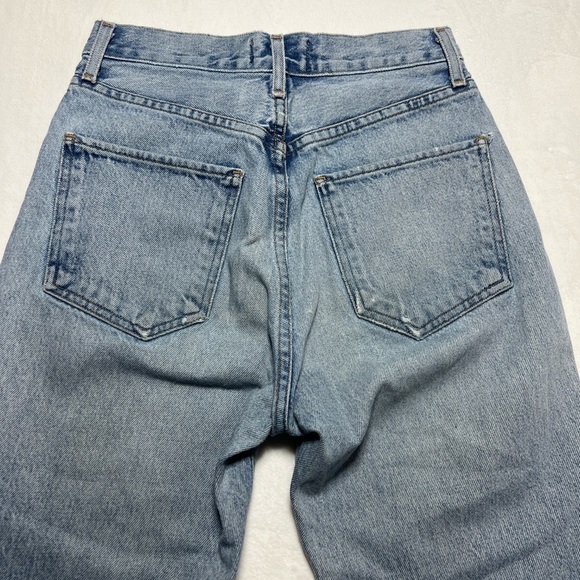 Agolde Blue Straight Leg Jeans Classic Denim - Picture 6 of 10